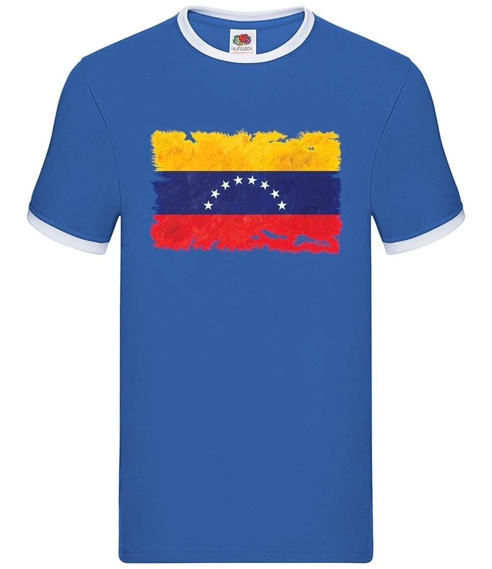 Venezuela Grunge Style Flag - Mens Ringer - Venezuelan Love Live Country