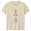 Abstract Botanical Celestial Moon Art T-Shirt Minimalist Boho Spiritual Nature