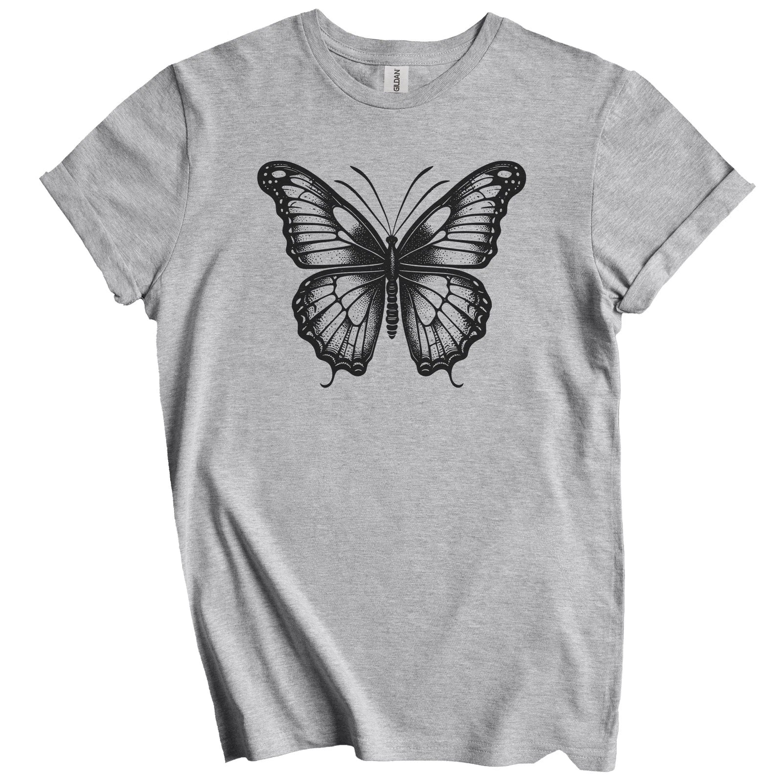 Butterfly with Open Wings Minimalist Nature T-Shirt