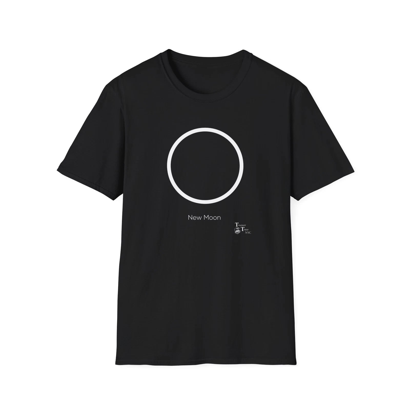Minimalist Geometric New Moon For Black T-shirt Design