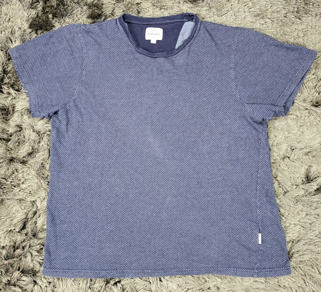 Peter Werth London T-Shirt Mens 2XL Blue Cotton Short Sleeve Round Neck Pullover