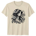 Bohemian Floral Art Womens T-Shirt Boho Aesthetic Fashion Birthday Gift For Her
