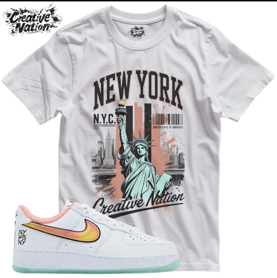 Shirt To Match Air Force 1 Low NY vs. NY Unisex Tee SIZE MEDIUM MEN/large Women