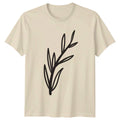 Minimalist Hand Drawn Botanical Plant Leaf T-Shirt Foliage Nature Birthday Gift