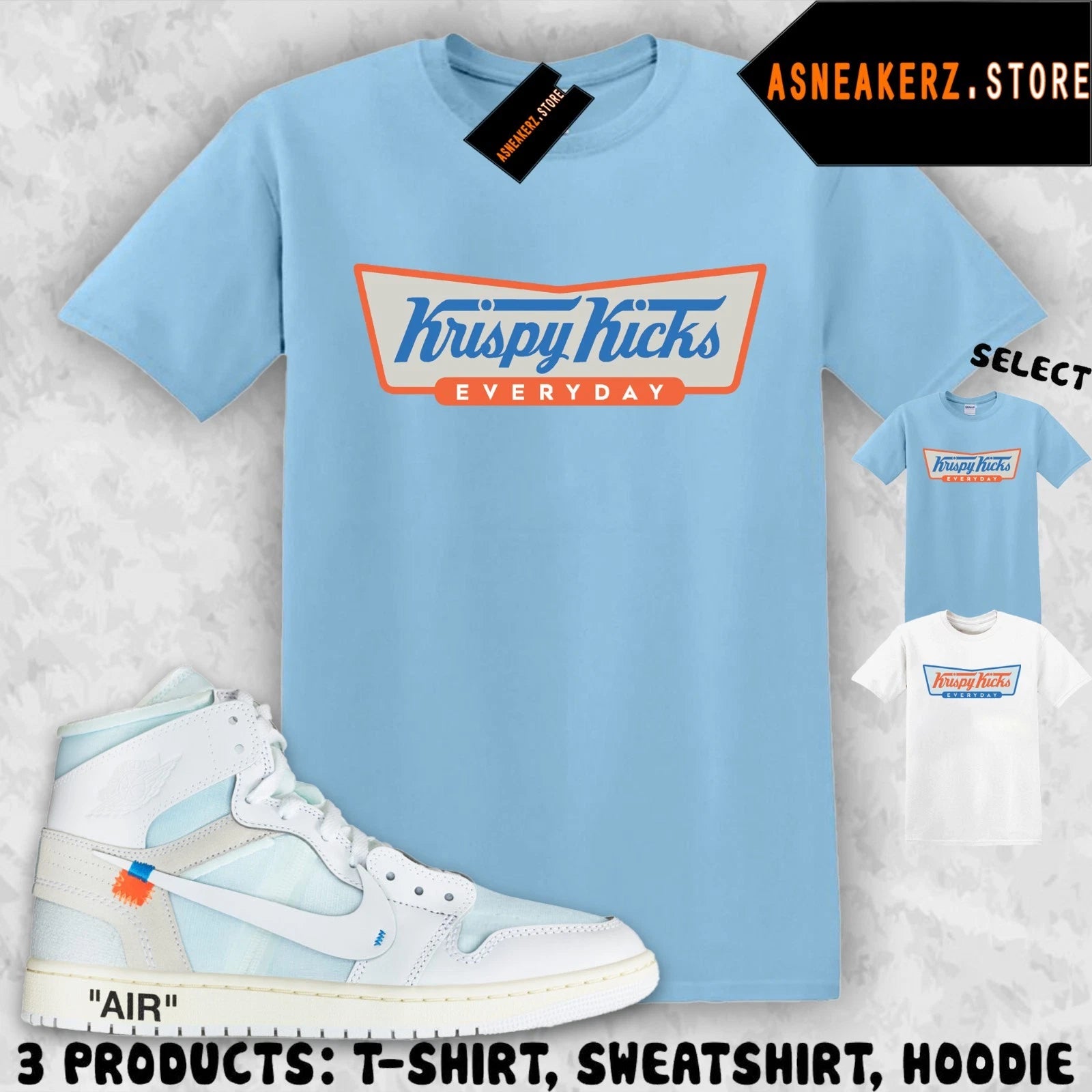 Tee Shirt Matching V.A.A. AJ 1 High Alaska To Match Sneaker Krispy Kicks T-Shirt