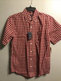 Arrow MENS Button Up Shirt Small Red Plaid (TW-4138)