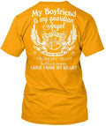 Stylish My Boyfriend Is Guardian Angel He Watches T-Shirt Made in USA S to 5XL