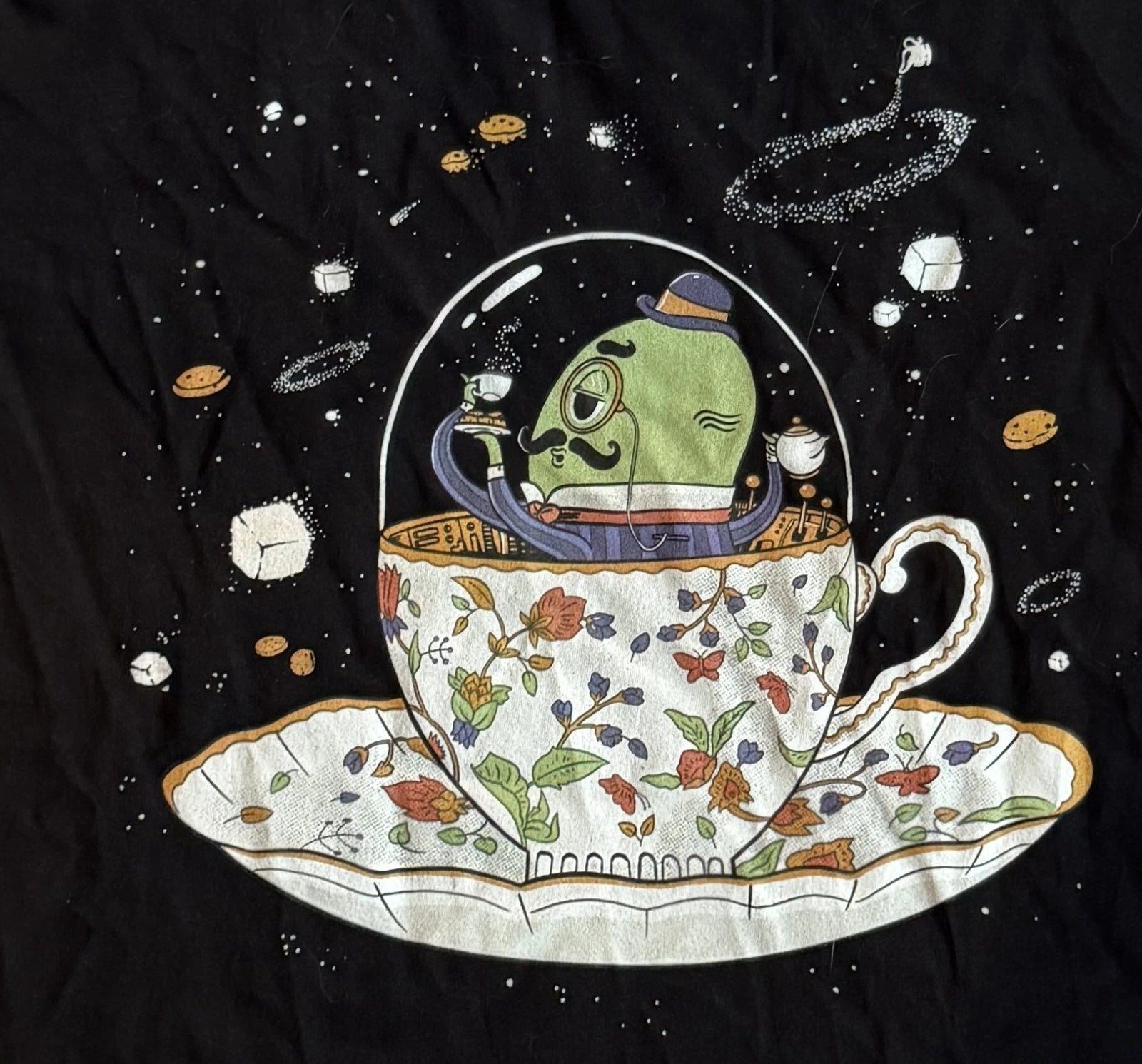 Unidentified Fancy Object Graphic Black T Shirt Men's L NEW