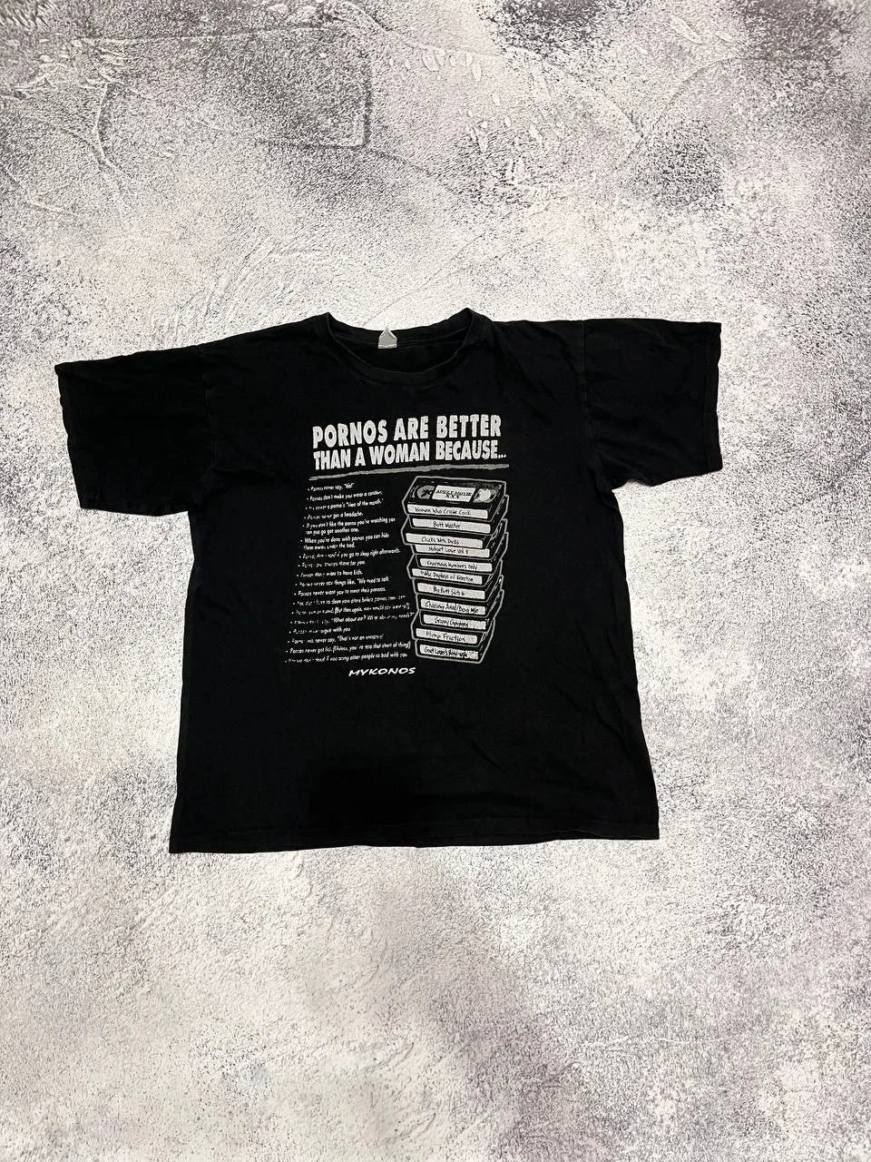 Vintage Pornos Are Better Than A Woman Humor Graphic T Shirt Size S Fits M/L Y2K