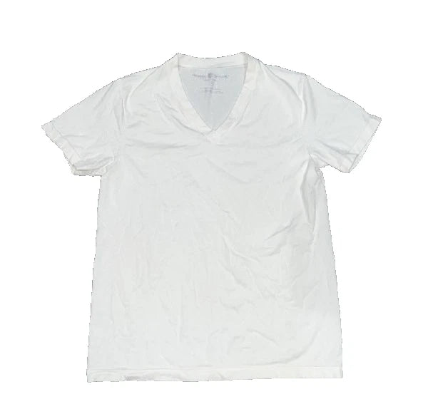 Ministry Of Supply Mens White V-Neck T-Shirt Medium A005947