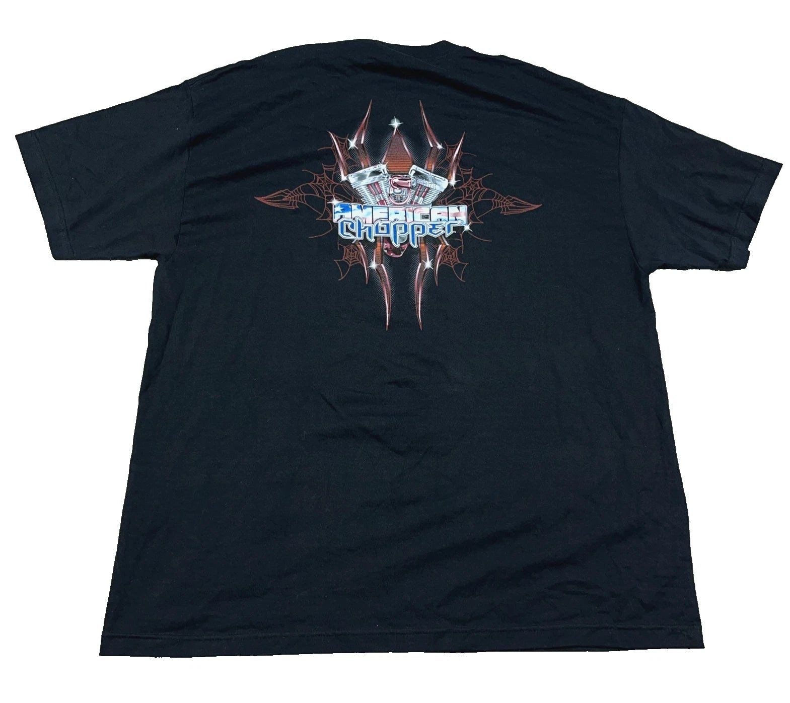 Vintage Y2K American Chopper Shirt Men XXL 2XL Black Biker Tee Tattoo Deadstock