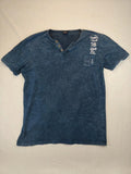 Vintage Diesel Henley T-Shirt XXL Blue Acid Wash 90s Y2K Streetwear