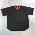 Vintage Champion Shirt Mens XL Black Mesh V-Neck Short Sleeve Baseball Ringer