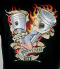 T-Shirt Ride A Legend Pistons Babe Rockabilly Nose Art Pin-Up Hot Rat Rod V8