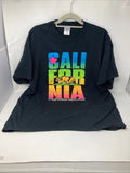 California Republic Shirt Mens X-Large Black Neon Retro Bold Letters Hipster