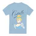 Cinderella Headshot With Fancy Script T-Shirt , Light Blue