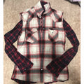 Diesel Layered Check Shirt Men Casual Cotton Elegant Japan