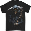 The Grim Reaper and Sythe Skull Design 1 Mens T-Shirt 100% Cotton