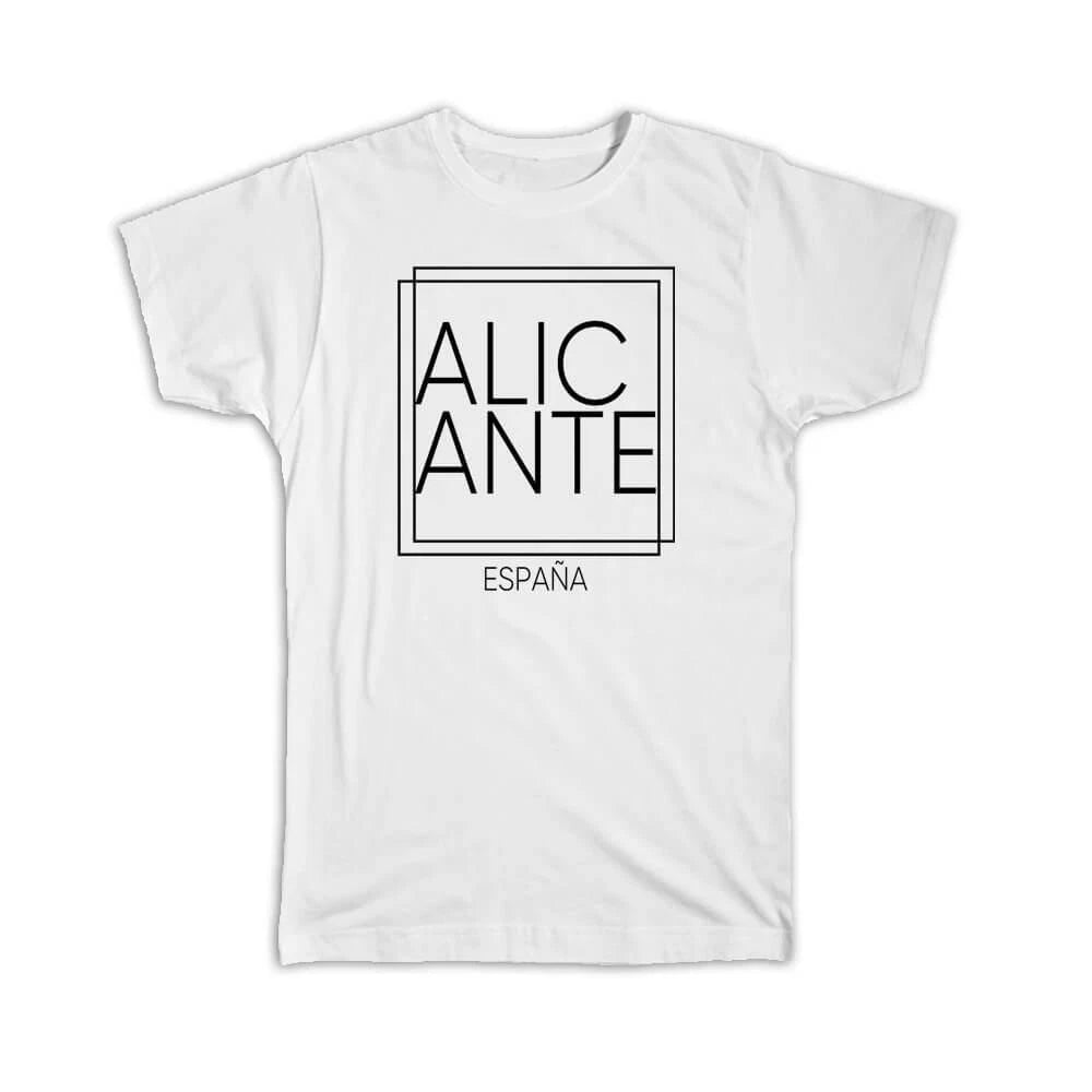 Gift T-Shirt : ALICANTE Spain Square Modern Minimalist Font