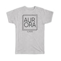 Gift T-Shirt : AURORA Illinois Square Modern Minimalist Font