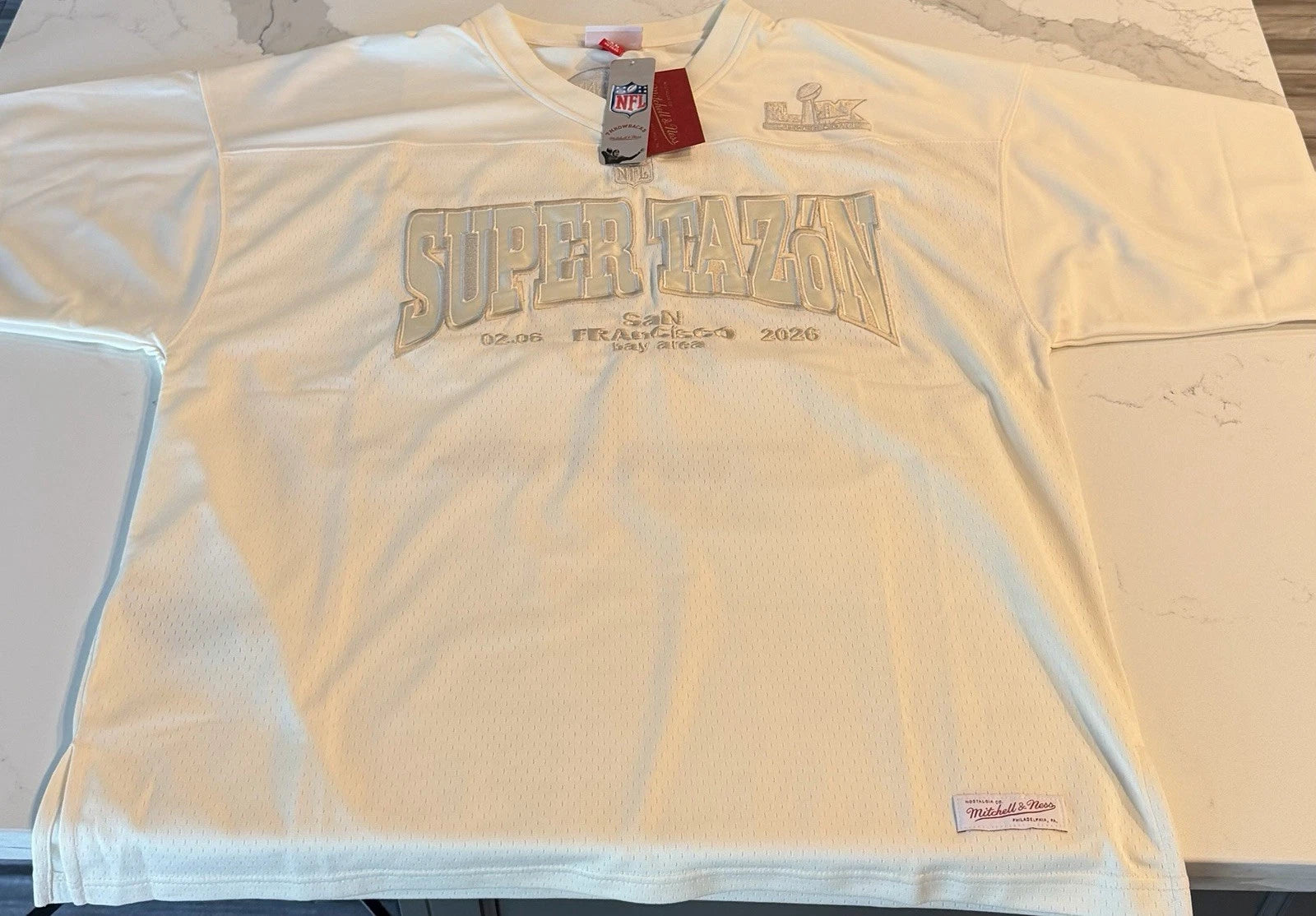 Bad Bunny x Super Tazón Off White Mitchell & Ness Legacy Jersey XL