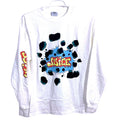 Juice Mens White Long Sleeve Graphic T-Shirt Graffiti Logo Made in USA Size M