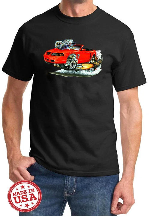 2003 2004 Ford SVT Cobra Mustang Convertible Cartoon Tshirt NEW FREE SHIPPING