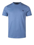 🔵Fred Perry Cotton Plain Ringer T-Shirt M3519 Ace Blue 27A Mens New SS26