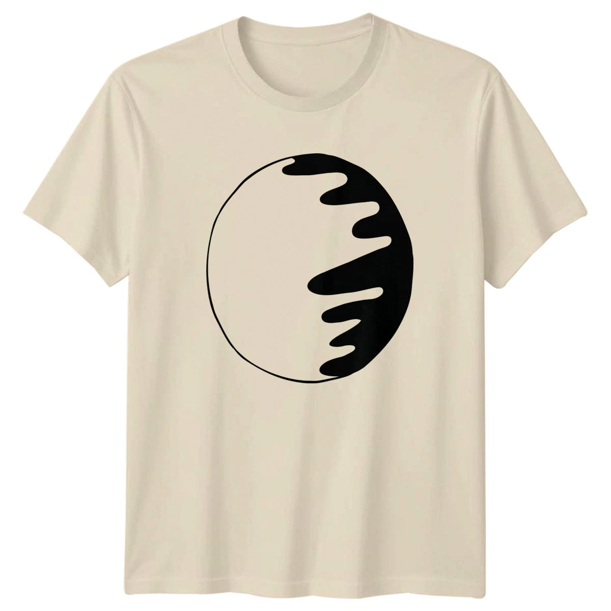 Abstract Wavy Design Minimalist Circle T-Shirt Minimalist Abstract Design