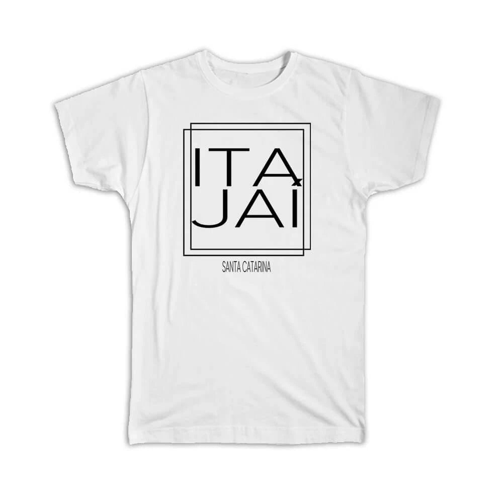 Gift T-Shirt : ITAJAI Santa Catarina Square Modern Minimalist Font