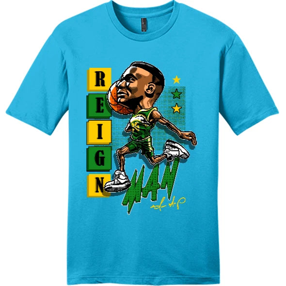 NEW STREETWEAR ON DEMAND TOON REIGN MAN Tee Shirt TURQUOISE SM-4XL MADE IN USA