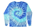Blue Jerry Long Sleeve Tie Dye T-Shirt Adult & Kids Cotton Colortone