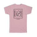 Gift T-Shirt : FLORENCE Alabama Square Modern Minimalist Font