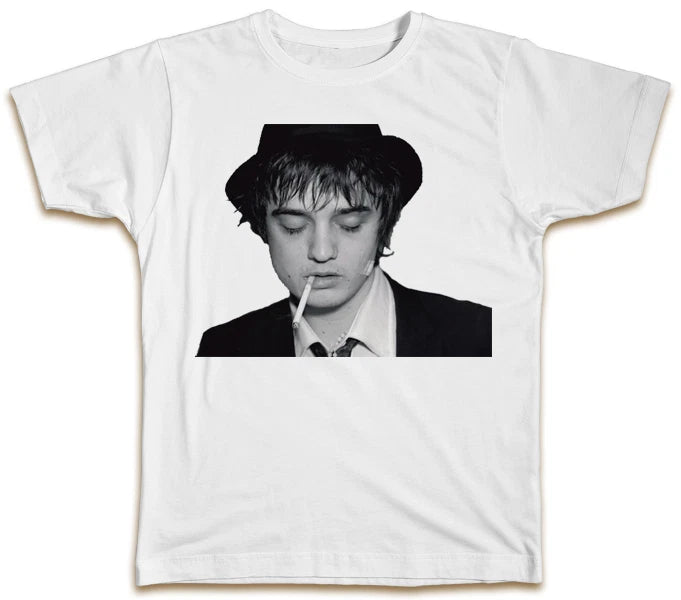 Pete Doherty Smoking T-Shirt Cool Designer Hipster Summer Gift Present