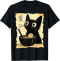 Funny Cat Ramen Graphic Tee Japanese Kawaii Anime Cat Gift Unisex T-Shirt