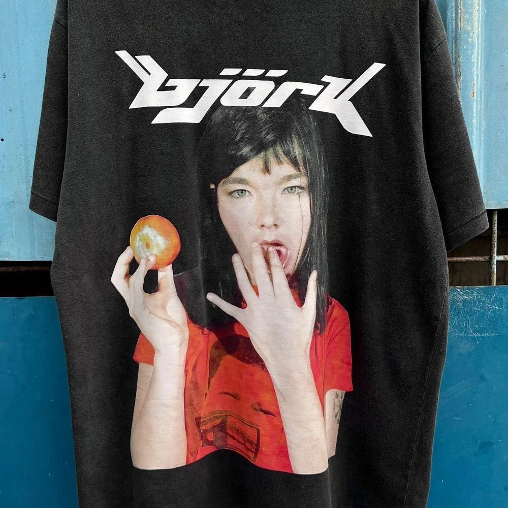 BJORK Graphic Tshirt Basic Style Black Unisex Tshirt
