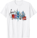 Cool Abstract London Splash Colors, London Graphic Design T-Shirt