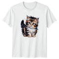 Funny Fluffy Blue Eyed Kitten T-Shirt Cute Kitten Cats Birthday Gift