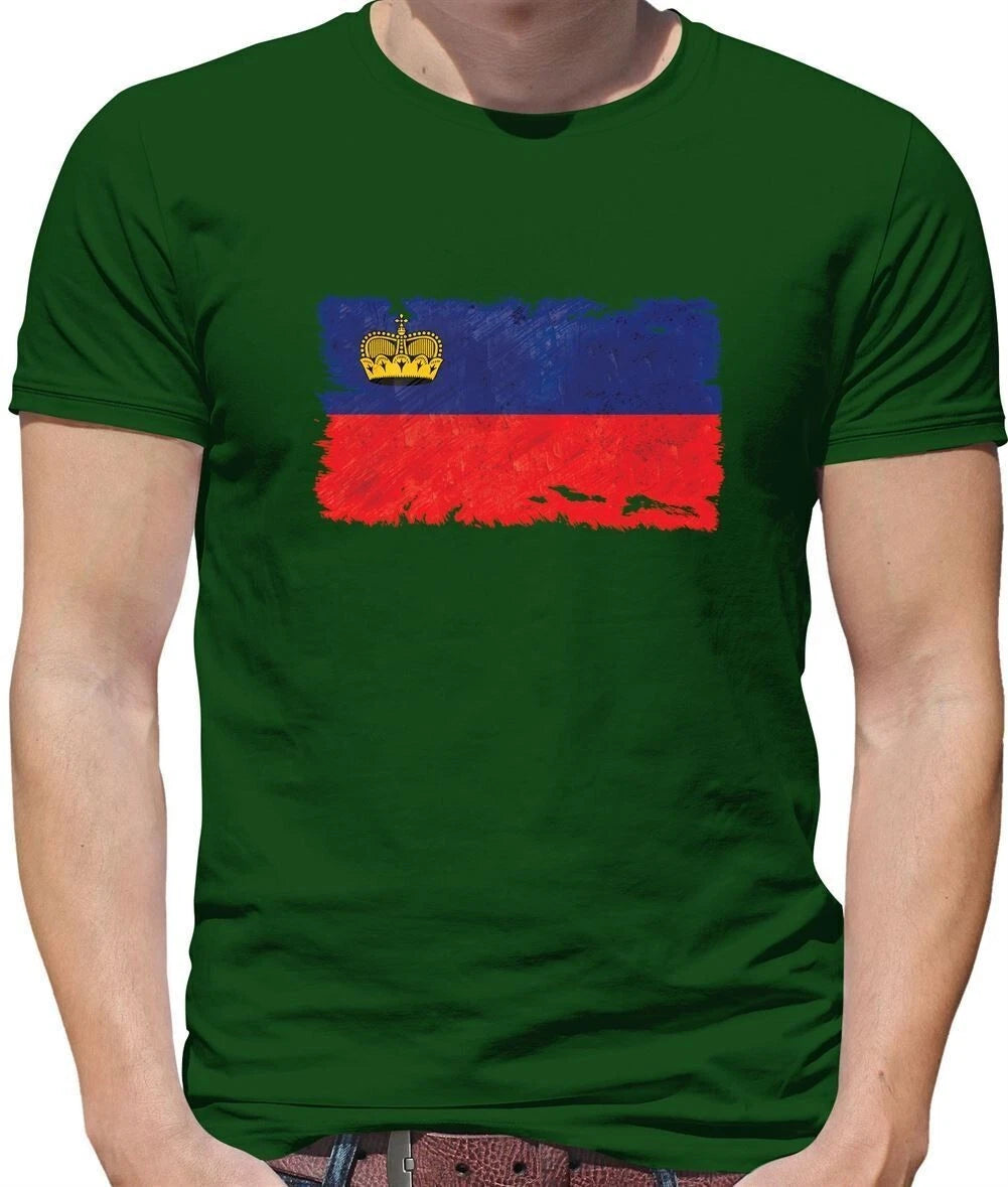 Liechtenstein Grunge Stile Bandiera - T-Shirt - Vaduz Città Love Live