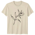 Minimalist Botanical Black Ink Line T-Shirt Botanical Illustration Plant Lover