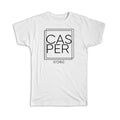 Gift T-Shirt : CASPER Wyoming Square Modern Minimalist Font