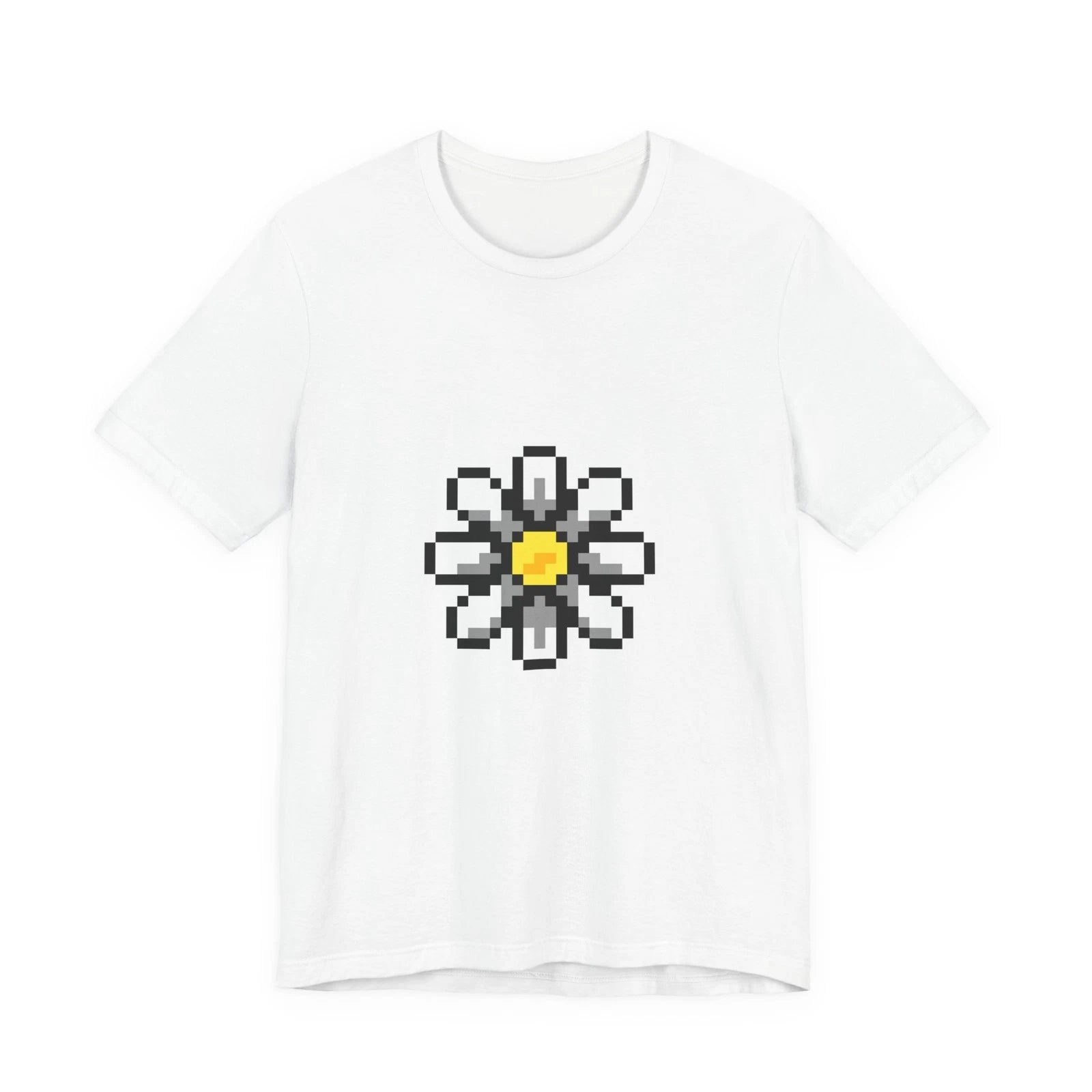 Unisex Jersey Short Sleeve Tee Cute 8-Bit Retro Pixel Art Daisy Flower Shirt