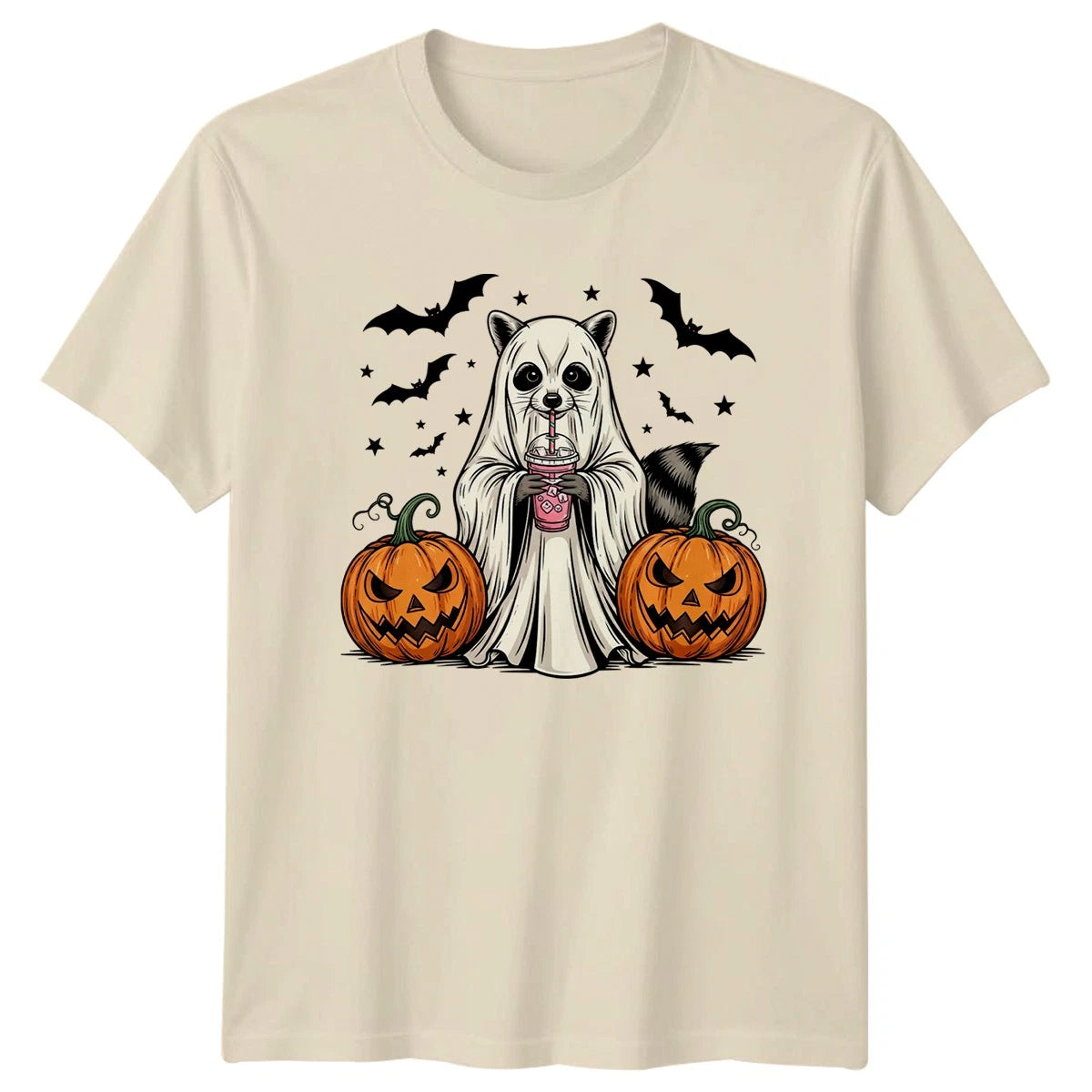 Cute Halloween Raccoon Ghost T-Shirt Raccoon Halloween Gift For Him And Her
