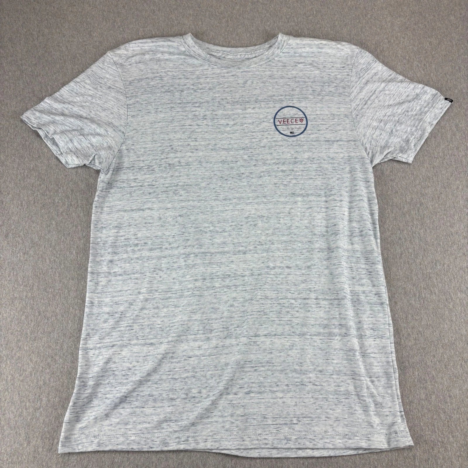 VEECE T Shirt Mens M Heather Gray Short Sleeve Big Logo Graphic Modern Casual