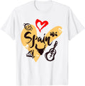 I Love Spain, Cool Spain Doodles Illustration Graphic Design T-Shirt