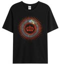 New Men Luxury Diamond Crown Rhinestones Fashion Black T-Shirt High Quality