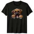 Bullmastiff Puppy Dog Peek-A-Boo Cute Pet Breed Lover T-Shirt