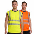 Hi Viz Sleeveless T-Shirt Crew Neck Tank Top Super Stretch Reflective Work Wear