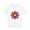Unisex Jersey Short Sleeve Tee Cute 8-Bit Retro Pixel Art Pink Flower Shirt