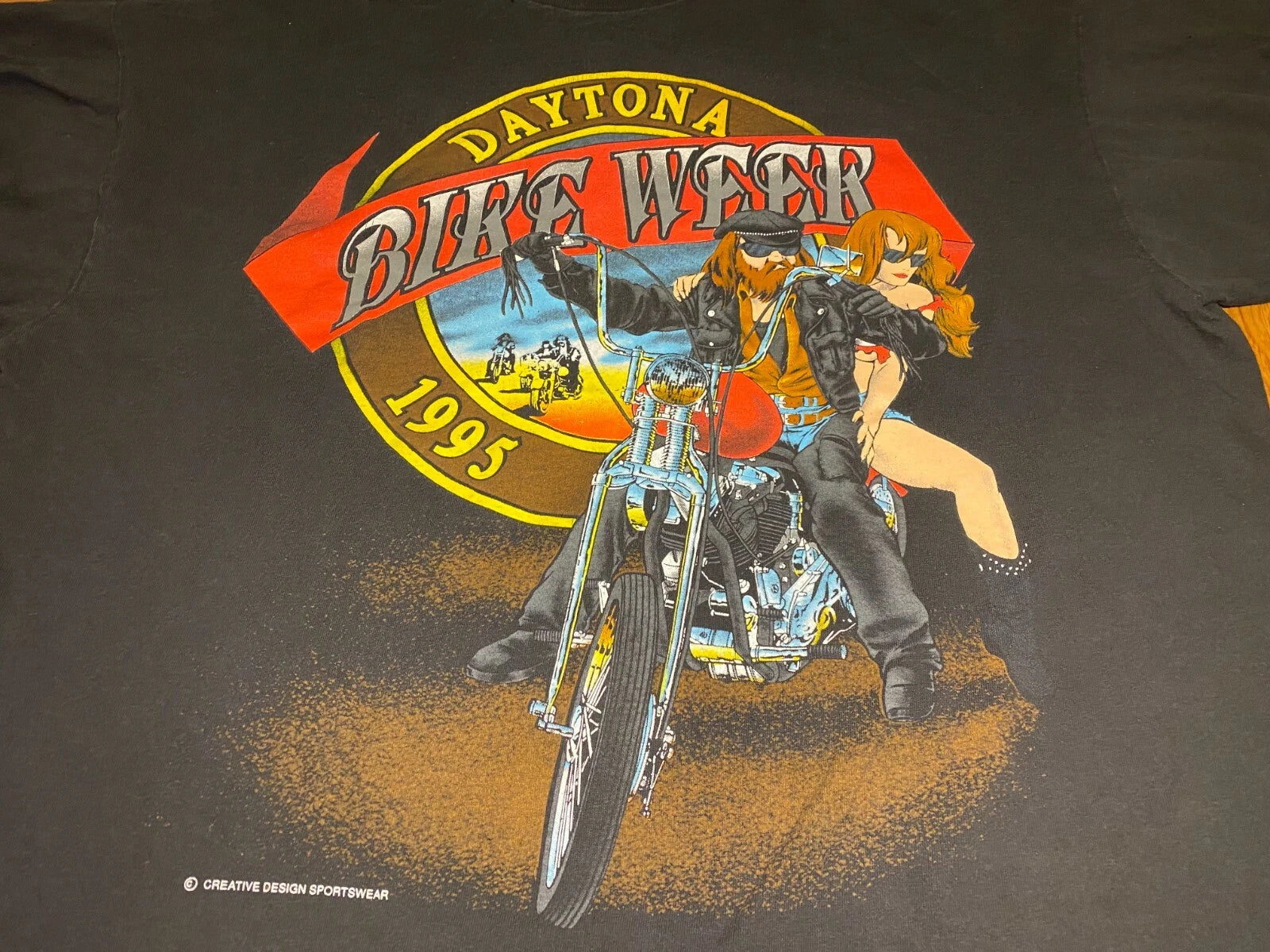 Vintage 1995 Daytona Bike Week Shirt Size XXL Creative Design Sportwear